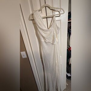 Elegant White Sequin Dress